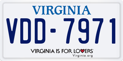 VA license plate VDD7971