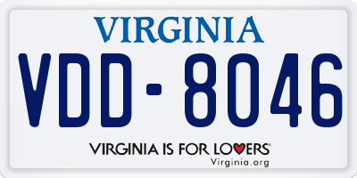 VA license plate VDD8046