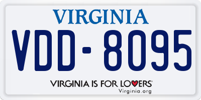 VA license plate VDD8095