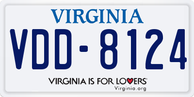 VA license plate VDD8124