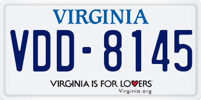 VA license plate VDD8145