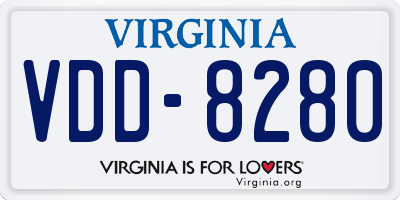 VA license plate VDD8280