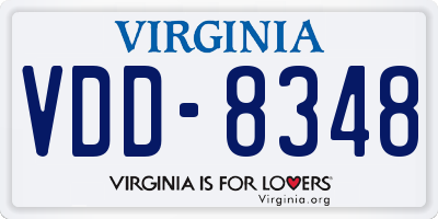 VA license plate VDD8348