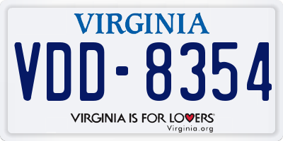 VA license plate VDD8354