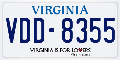 VA license plate VDD8355