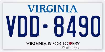 VA license plate VDD8490