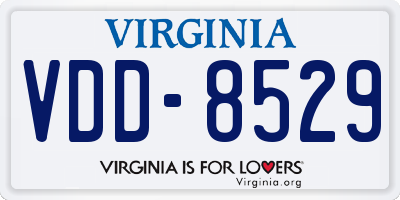 VA license plate VDD8529