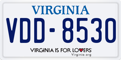 VA license plate VDD8530