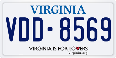 VA license plate VDD8569