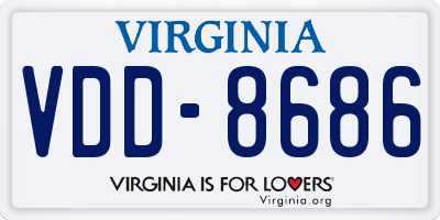 VA license plate VDD8686