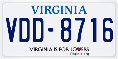 VA license plate VDD8716