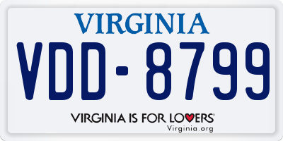 VA license plate VDD8799