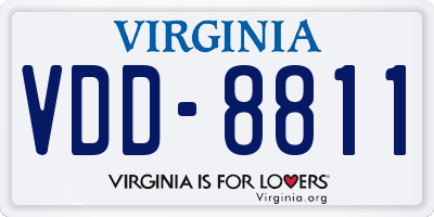 VA license plate VDD8811