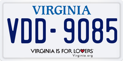 VA license plate VDD9085