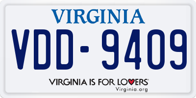 VA license plate VDD9409