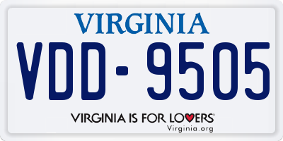 VA license plate VDD9505