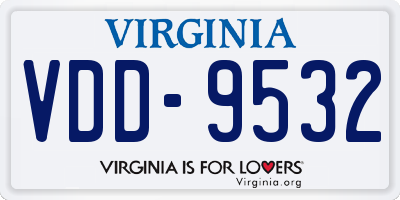 VA license plate VDD9532