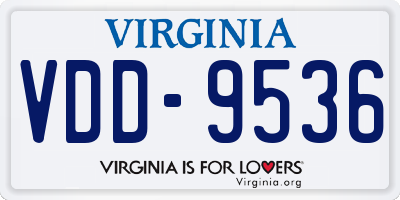 VA license plate VDD9536
