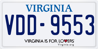 VA license plate VDD9553