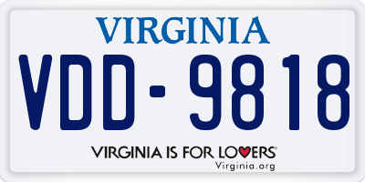 VA license plate VDD9818