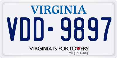 VA license plate VDD9897