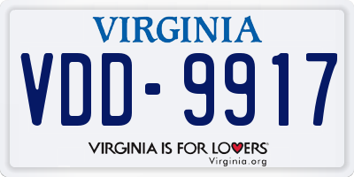 VA license plate VDD9917