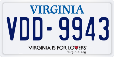 VA license plate VDD9943