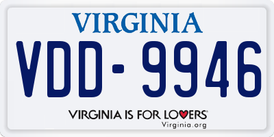 VA license plate VDD9946
