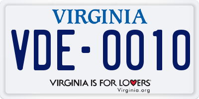 VA license plate VDE0010