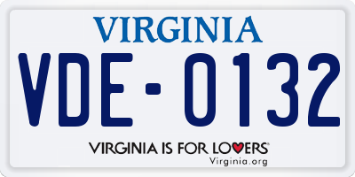 VA license plate VDE0132