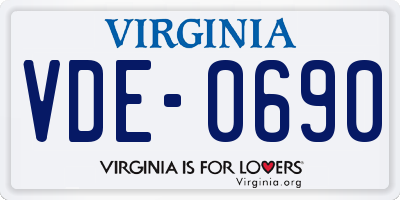 VA license plate VDE0690