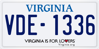 VA license plate VDE1336