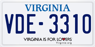 VA license plate VDE3310