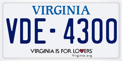 VA license plate VDE4300