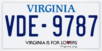 VA license plate VDE9787