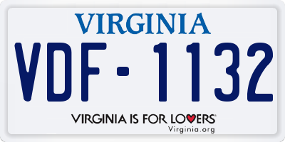 VA license plate VDF1132