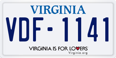 VA license plate VDF1141