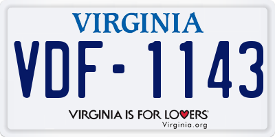 VA license plate VDF1143