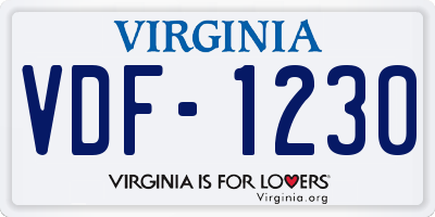 VA license plate VDF1230
