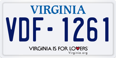 VA license plate VDF1261