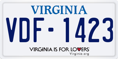 VA license plate VDF1423