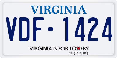 VA license plate VDF1424