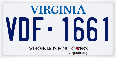 VA license plate VDF1661