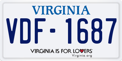 VA license plate VDF1687