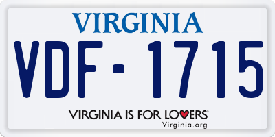 VA license plate VDF1715