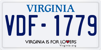 VA license plate VDF1779
