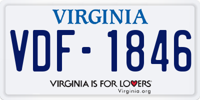 VA license plate VDF1846
