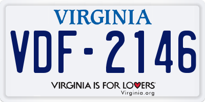 VA license plate VDF2146