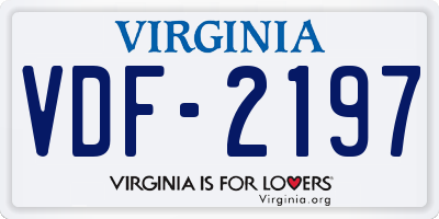 VA license plate VDF2197