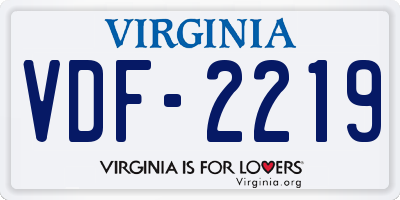 VA license plate VDF2219